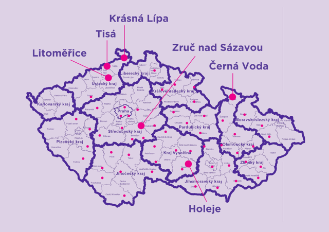 Naše dětské domovy mapa
